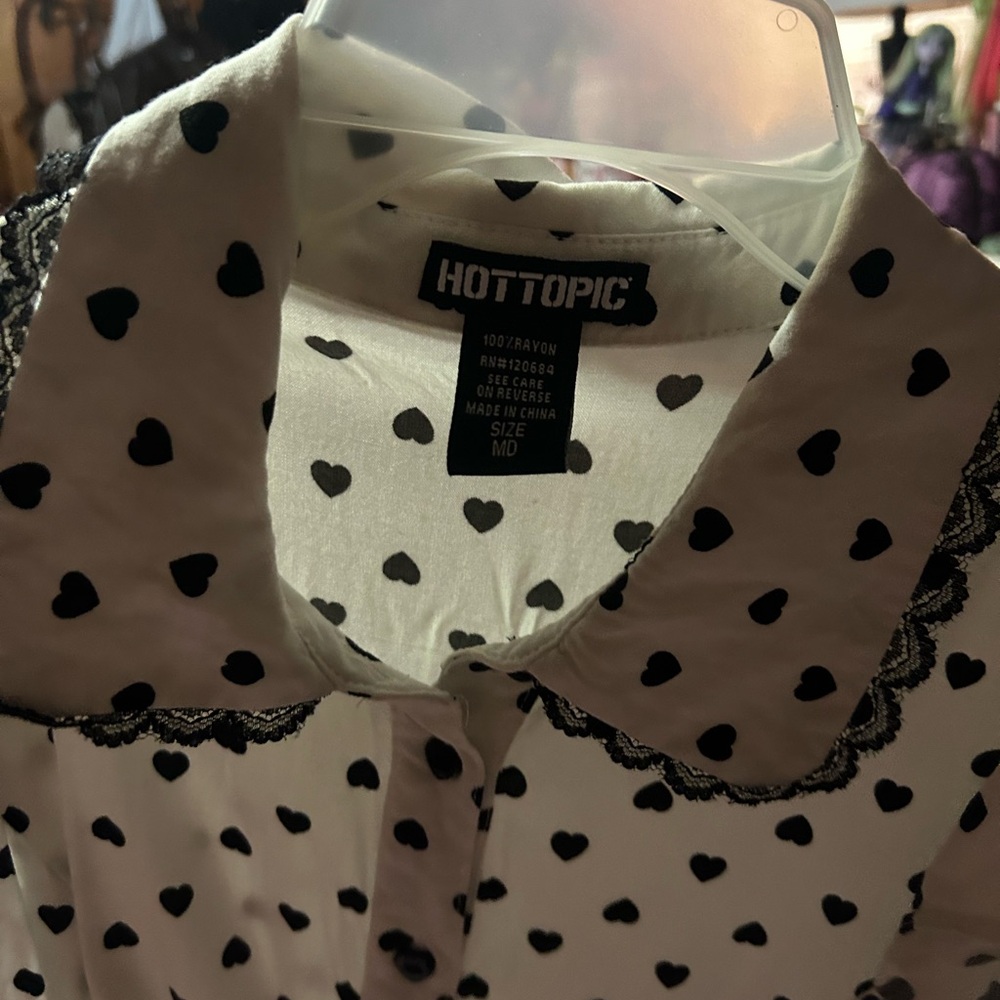 Hot Topic Black Heart Patterned Dress